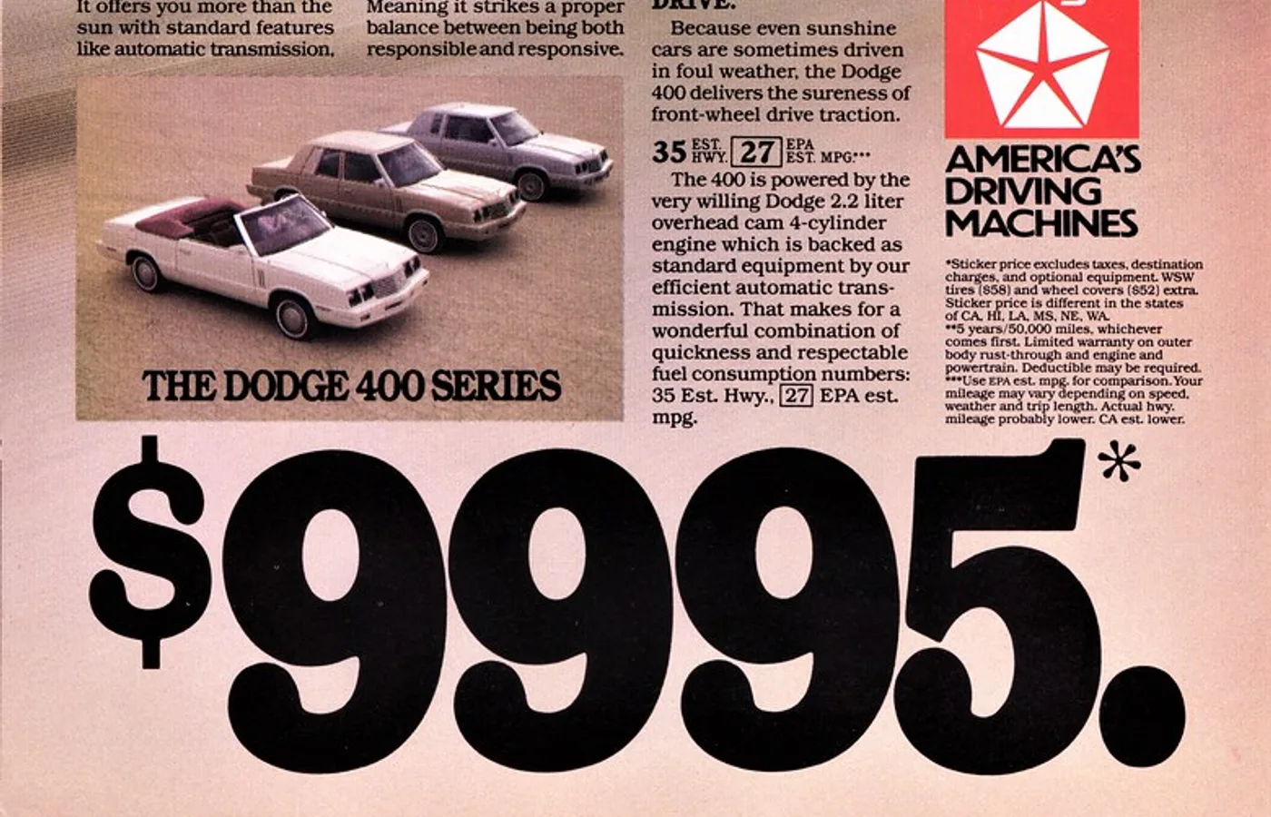 Dodge 400, vue extérieure du modèle